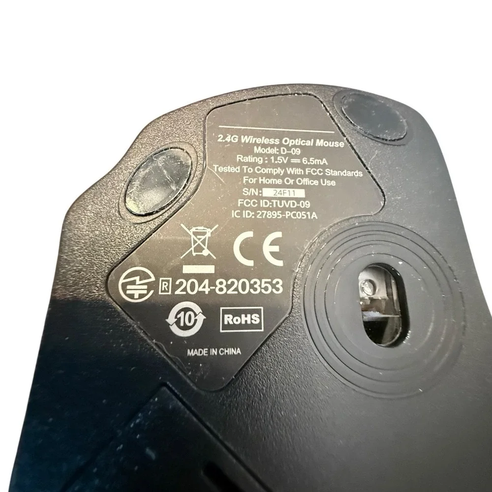 Wireless Mouse Black Ergonomic Computer Mouse‎ with Adjustable DPI